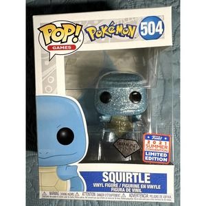 Funko Pop! 504 Squirtle Diamond Collection Pokemon 2021 Funkon Summer Convention